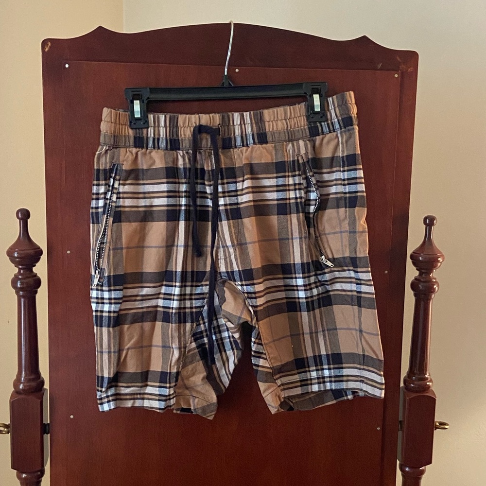 Plaid drawstring short